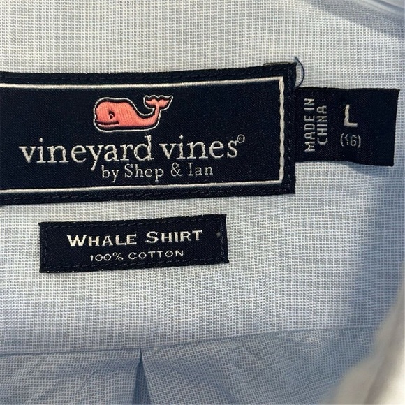 Vineyard Vines Boy’s Whale Logo Blue Long Sleeve Button-Up Shirt L - Picture 7 of 13